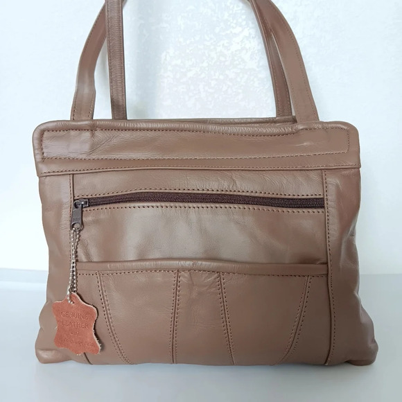 Kim Rogers Handbags - genuine leather,shoulder bag, Kim Rogers,brown Boho,hippie,multipockets.